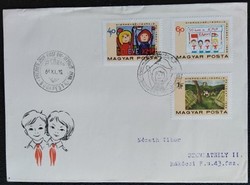 FF2496-8 / 1968 Gyermekbélyegrajz-pályázat bélyegsor FDC-n futott