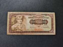 Ritkább! Jugoszlávia 1000 Dínár 1955, F+ (2)