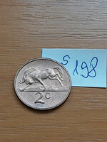 South Africa 2 cents 1972 bronze, wildebeest s198