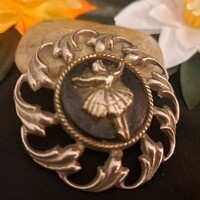 Silver-plated craftsman brooch 4 cm