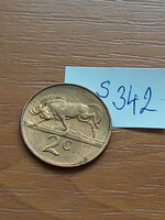 South Africa 2 cents 1990 bronze, wildebeest s342