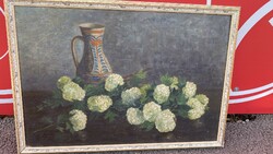 Ányos Viola,  Csendélet Bokály korsóval és virágokkal