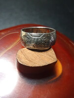 Unique, marked Indian totem - motif silver ring - size 58