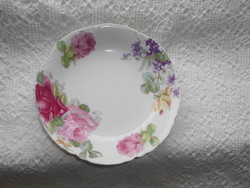 Old Austrian porcelain wall plate - beautiful flower (violet, rose) pattern