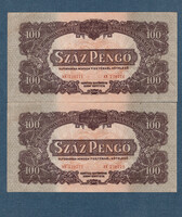 100 Pengő 1944 ef even numbers a ii. Edition of the Red Army occupying Hungary in World War II