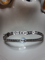 Old silver bracelet with engraved decoration - 18 cm
