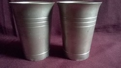 Marked pewter, glass pair 48.