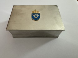 Ezüstözött nikkel névjegytartó, Proveniencia:Áder János köztársasági elnök