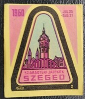 Gy179 / 1960 outdoor games - Szeged match label
