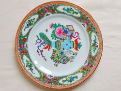Kézi zománc festésű kínai Jingdezhen porcelán tányér tál kínai jelenetes 21 cm