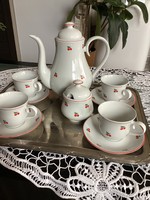 Lowland coffee-cappuccino set with a cherry pattern, with a rare ear solution!