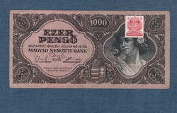 1000 Pengő with 1945 embossing stamp