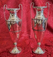 2 silver-plated vases, amphora (m4518)