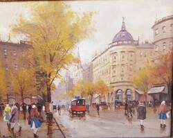 Berkes Antal (1874-1938) Budapest,Bajcsy-Zsilinszky Utca A Bazilika Felől