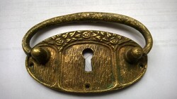 Bieder rose copper drawer pull antique, solid piece, nice condition -82 mm