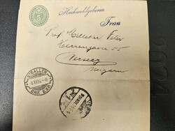 1904-es 5 Rappen díjjegyes levél