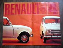 Régi Renault 4 Reklám Brossúra '60-as Évek