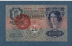 20 Korona 1913 I Kiadás Magyarország felülbélyegzéssel