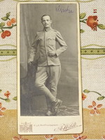 Antique hardback photo photo wildt Budweis man in uniform