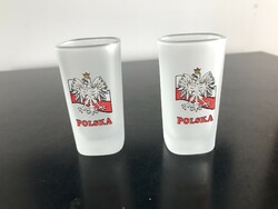 2 Polish vodka glass cups with Polska inscription (79/2)