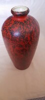 Tófej kerámia iparművész mázas váza retro 27x12cm