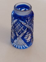 Régi ólomkristály parfümszóró kék csiszolt kristály piperekellék