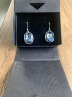 Silver earrings with crystal stones, Italian