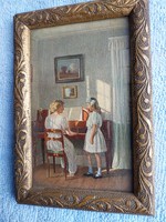 Postcard with an oil painting pattern
