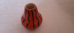 Tófej ceramic industrial artist glazed vase retro 10x9cm