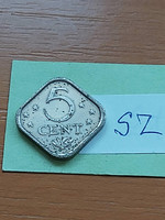 Netherlands Antilles 5 cents 1985 copper-nickel, square, no