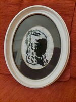 Gobelin Női fej árnyékkép ovális keretben