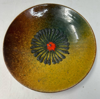 Retro iparművészeti mázas kerámia tányér vagy falidísz hibátlan állapotban 21 cm.