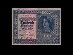 1000 Korona 1922 - Austro-Hungarian bank