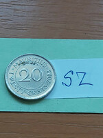 Mauritius 20 cents 2003 steel nickel plated no
