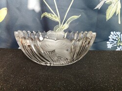 Matt polished lead crystal fruit bowl