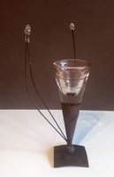 Különleges fém- Muránói üveg váza ALKUDHATÓ design