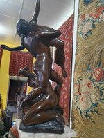 After Giambologna, end of 19th century. Abduction of the Sabine women. 77 cm. Bronze nude sculpture group. Very beautiful.