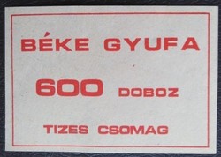 Gyb37 / 1980 Csomagcímke gyufacímke 70x50 mm