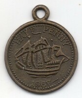 Nagy-Britannia 1/2 penny, 1967, medál