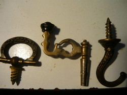 Bútortartozékok, 3 db, antik