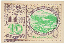 Austrian emergency money 10 heller 1920 2nd Edition