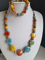 Ceramic necklace+bracelet set.I.