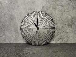 Pilipart: silver handmade wall clock 25cm