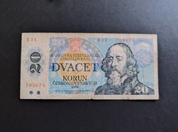Csehszlovákia 20 Korona / Korun 1988, F+ (I.)