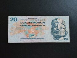Csehszlovákia 20 Korona / Korun 1970, F+ (I.)
