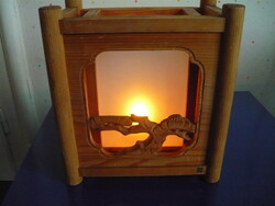 Asian wooden candle holder, 30x25x15cm