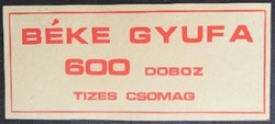 Gyb41 / 1976 package label match label 145x60 mm