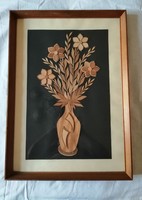 Wooden marquetry picture 45x64 cm