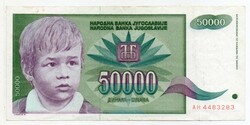 Jugoszlávia 50 000 jugoszláv Dinár, 1992, szép