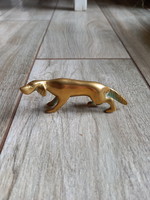Fine old copper dog statue ii. (10.2X4x2 cm)